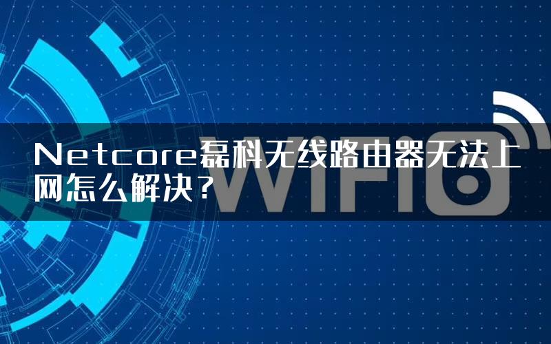 Netcore磊科无线路由器无法上网怎么解决？