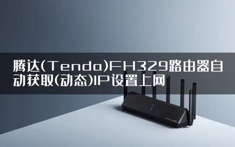 腾达(Tenda)FH329路由器自动获取(动态)IP设置上网