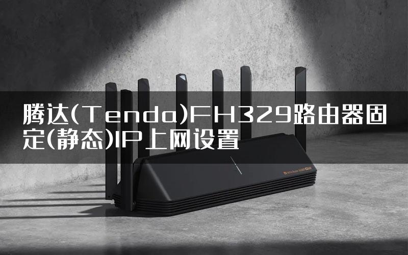 腾达(Tenda)FH329路由器固定(静态)IP上网设置