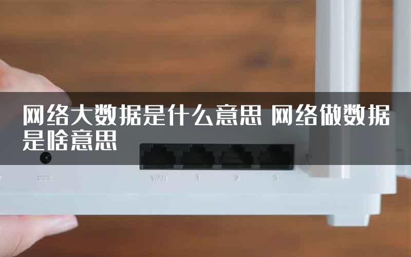 网络大数据是什么意思 网络做数据是啥意思