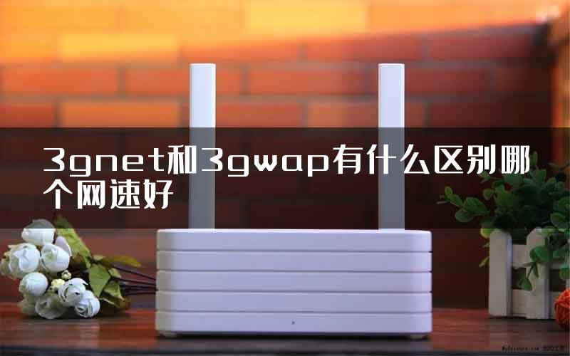 3gnet和3gwap有什么区别哪个网速好