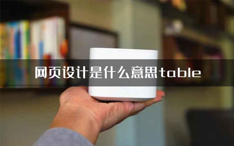 网页设计是什么意思table