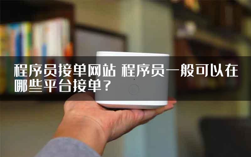 程序员接单网站 程序员一般可以在哪些平台接单？