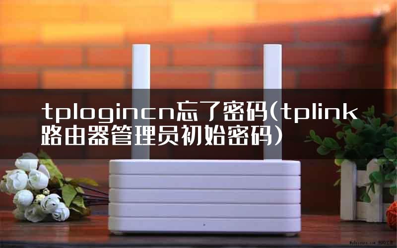 tplogincn忘了密码(tplink路由器管理员初始密码)